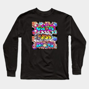 Guitar Bass Drums Music !!! by LowEndGraphics Long Sleeve T-Shirt